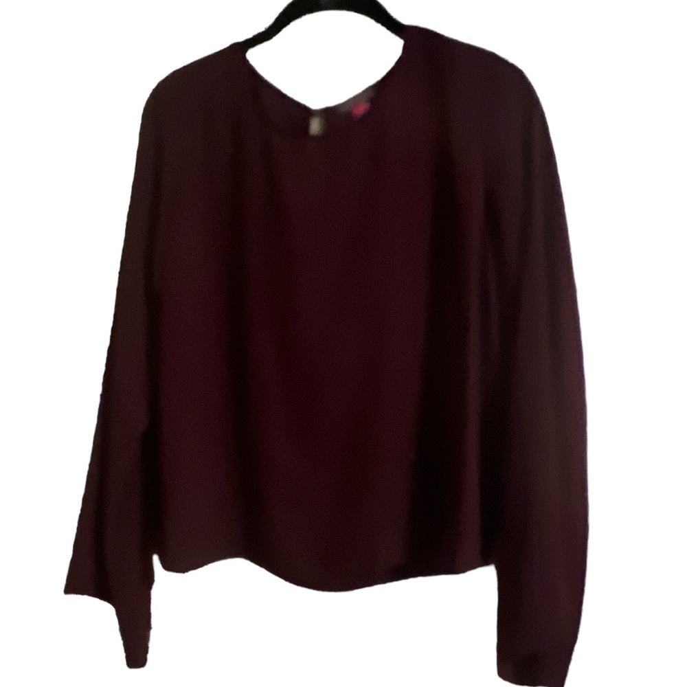 Vince Camuto burgundy long sleeve top, Sz Sm